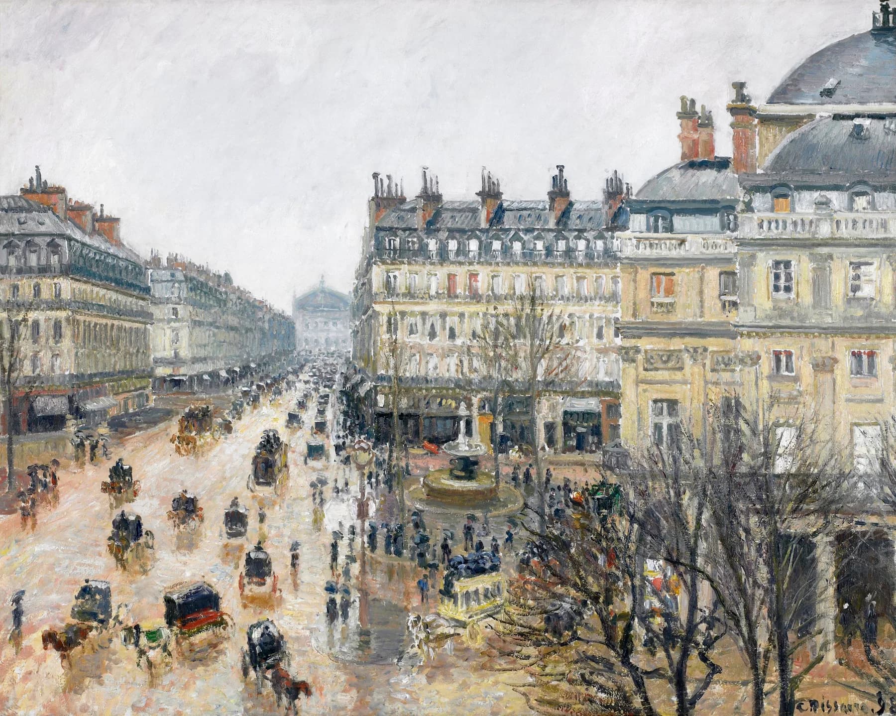 Calle de Paris con Edificios - Pissarro