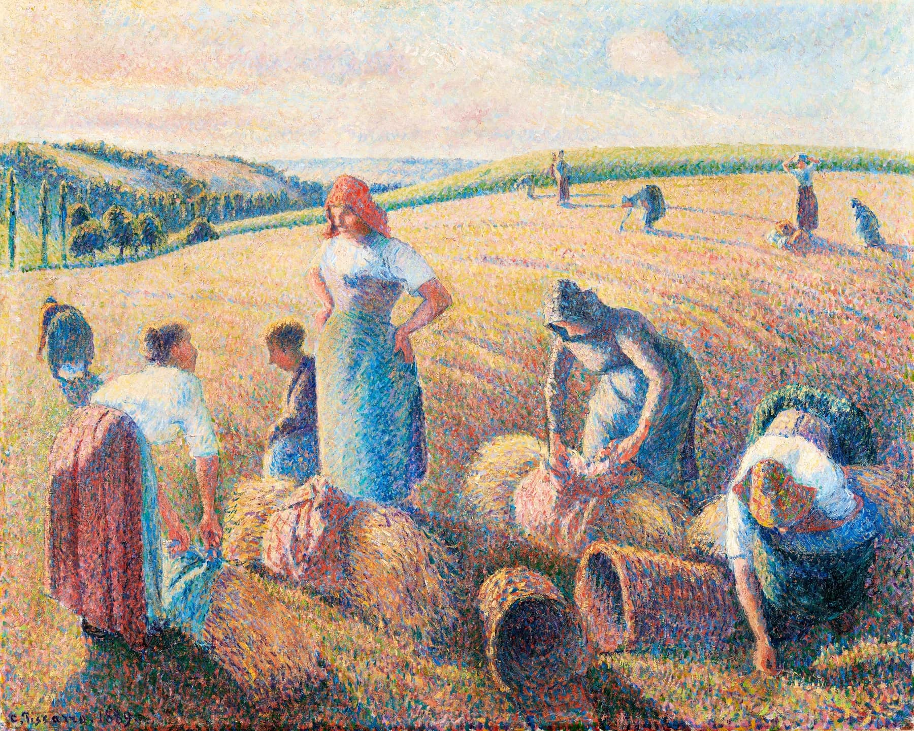 Campesinas Cosechando Heno - Pissarro