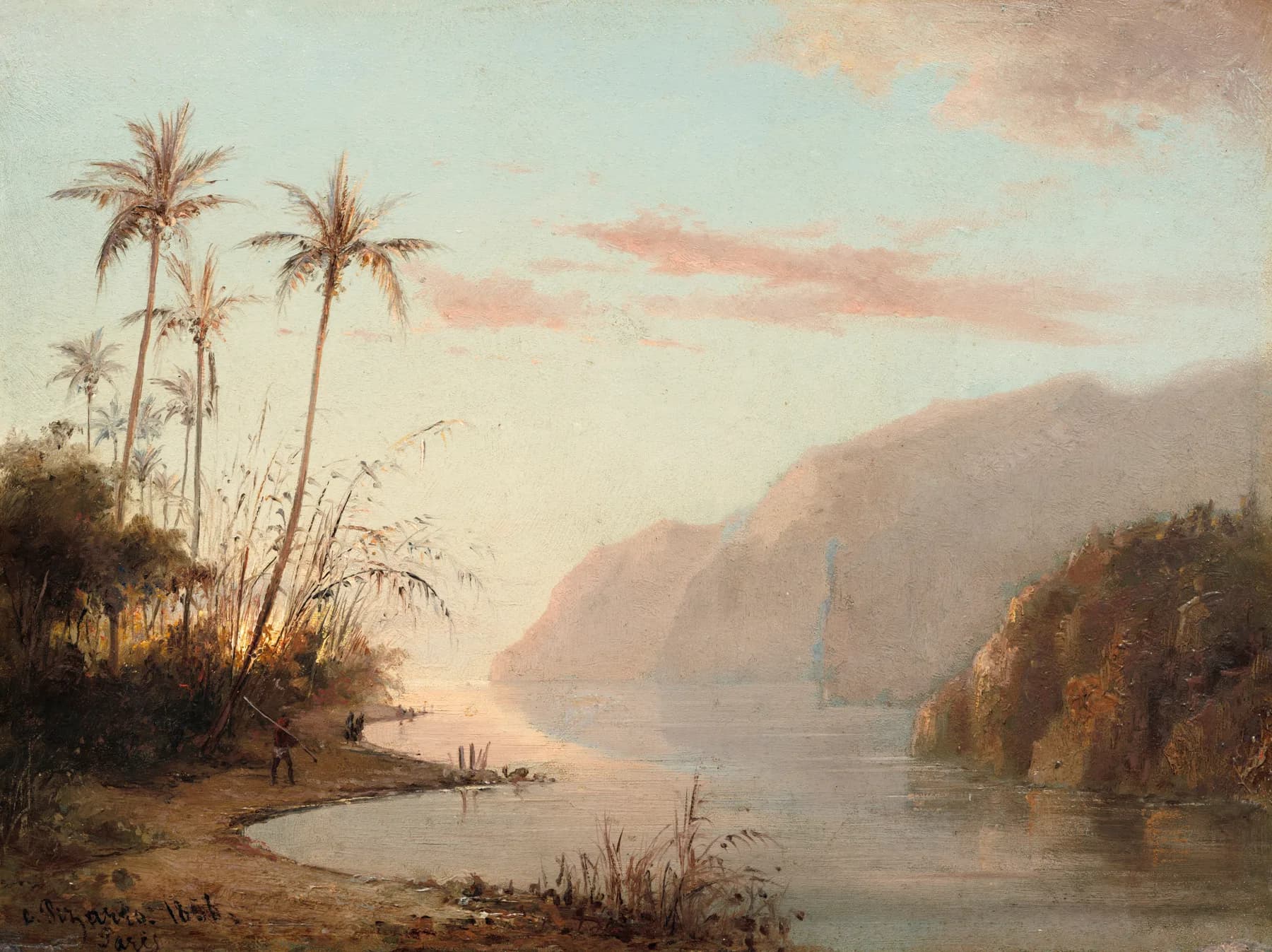 Paisaje Tropical con Rio al Atardecer - Pissarro