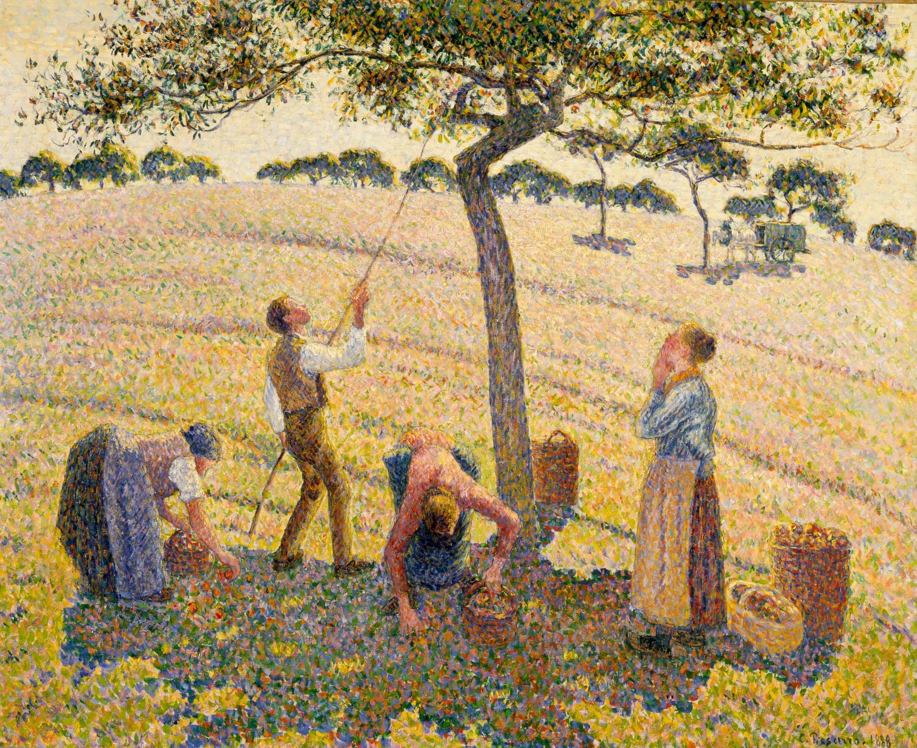 Campesinos Recogiendo Manzanas - Pissarro
