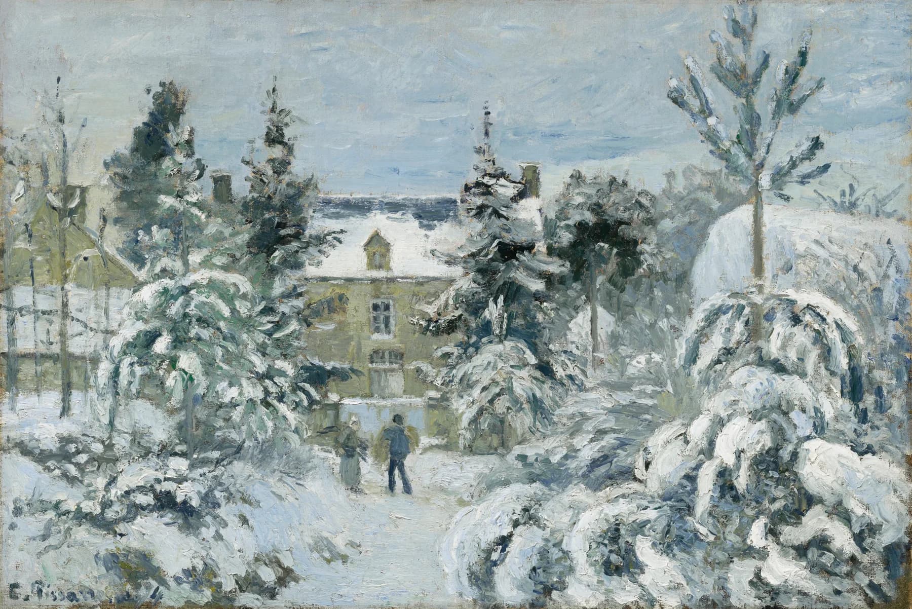 Pueblo bajo la Nieve - Pissarro