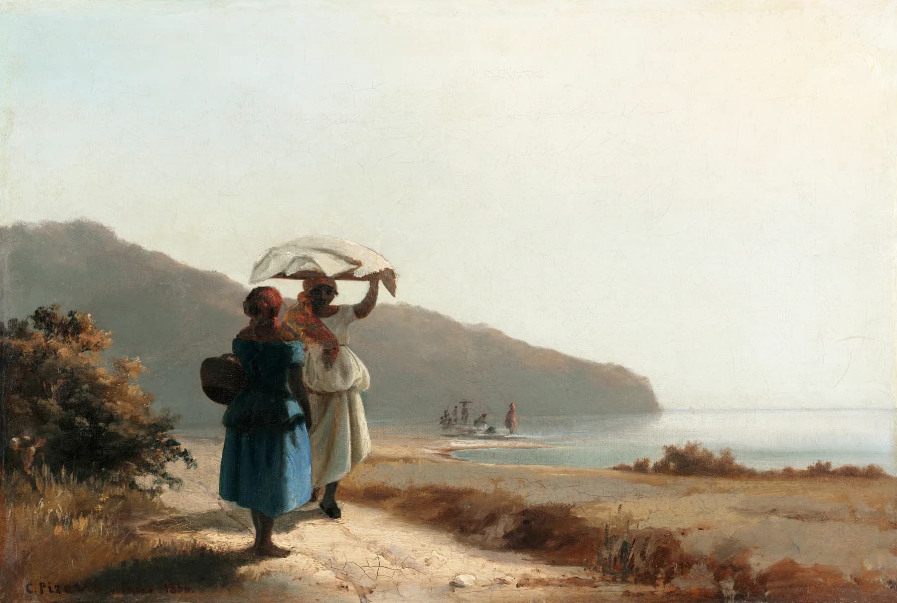 Mujeres Caminando por la Costa - Pissarro