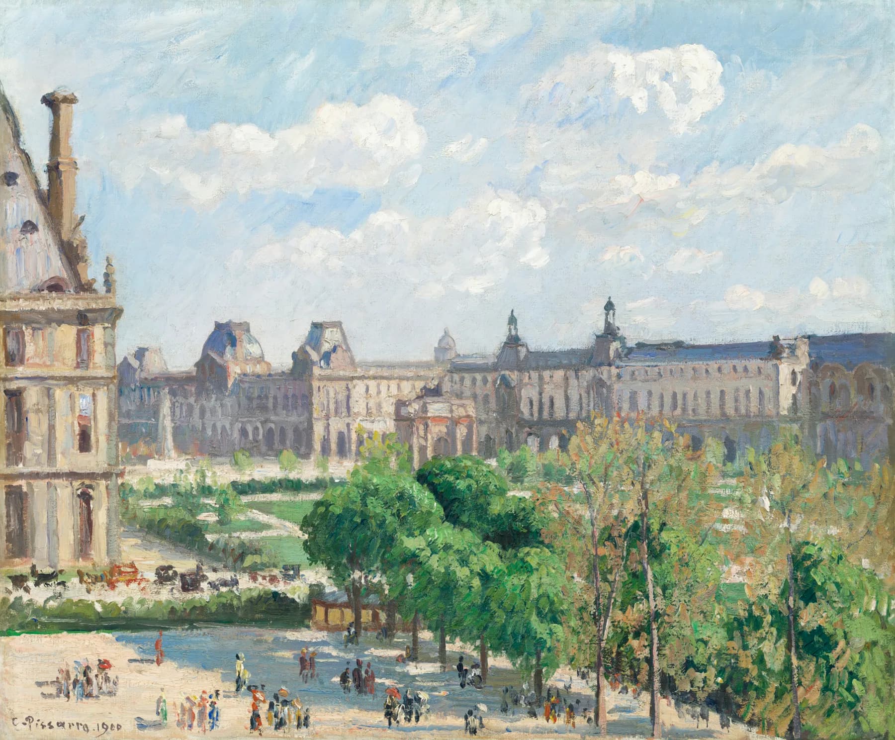 El Louvre y los Jardines - Pissarro