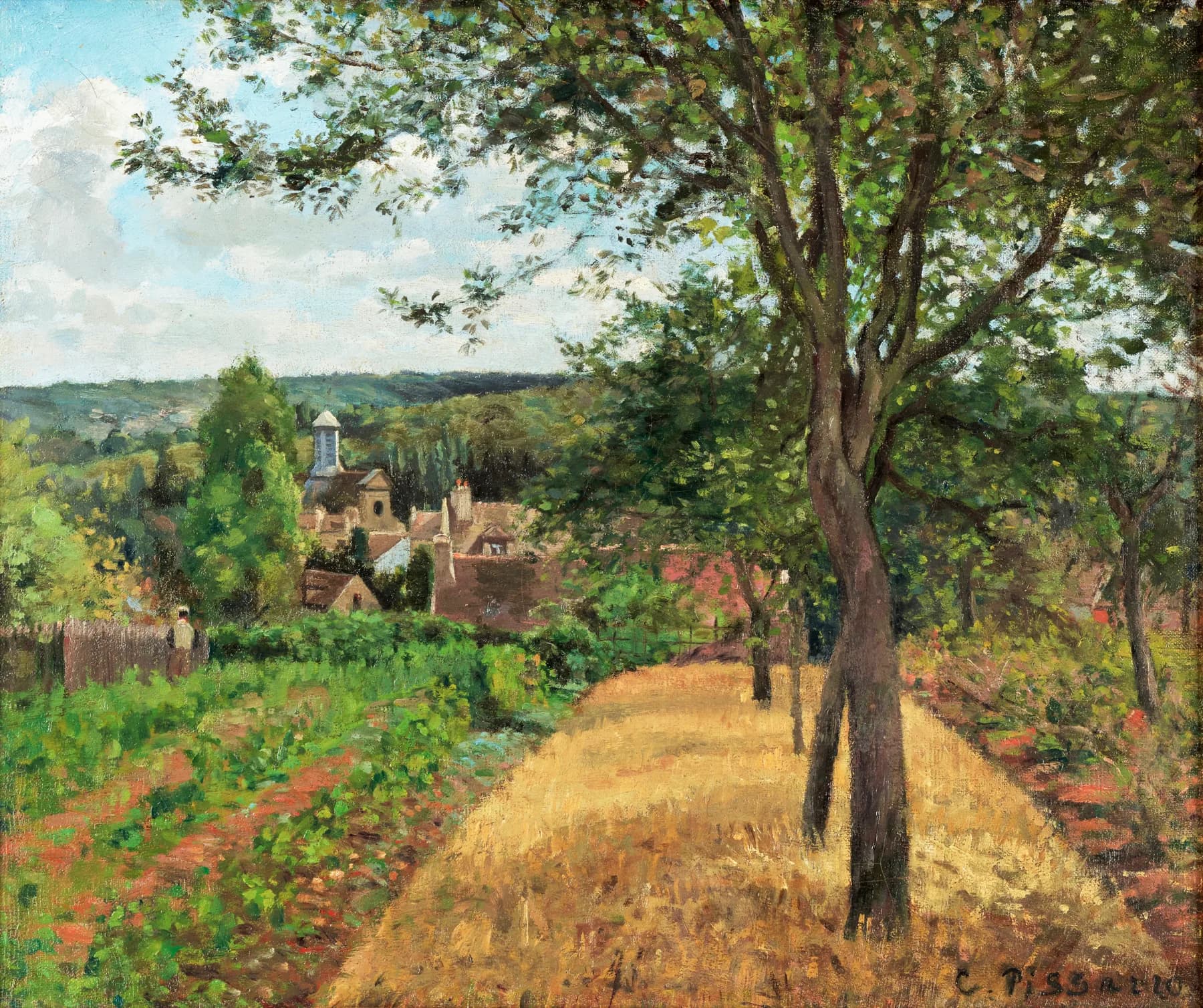 Paisaje con Arbol y Colinas - Pissarro
