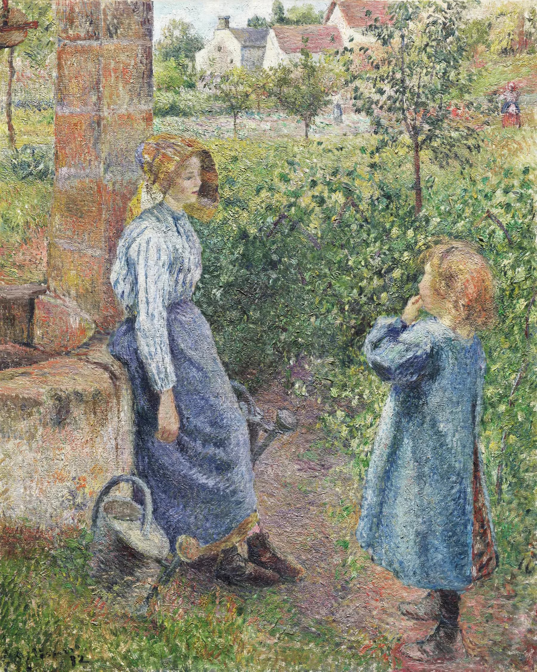 Mujer y Nina en el Jardin - Pissarro