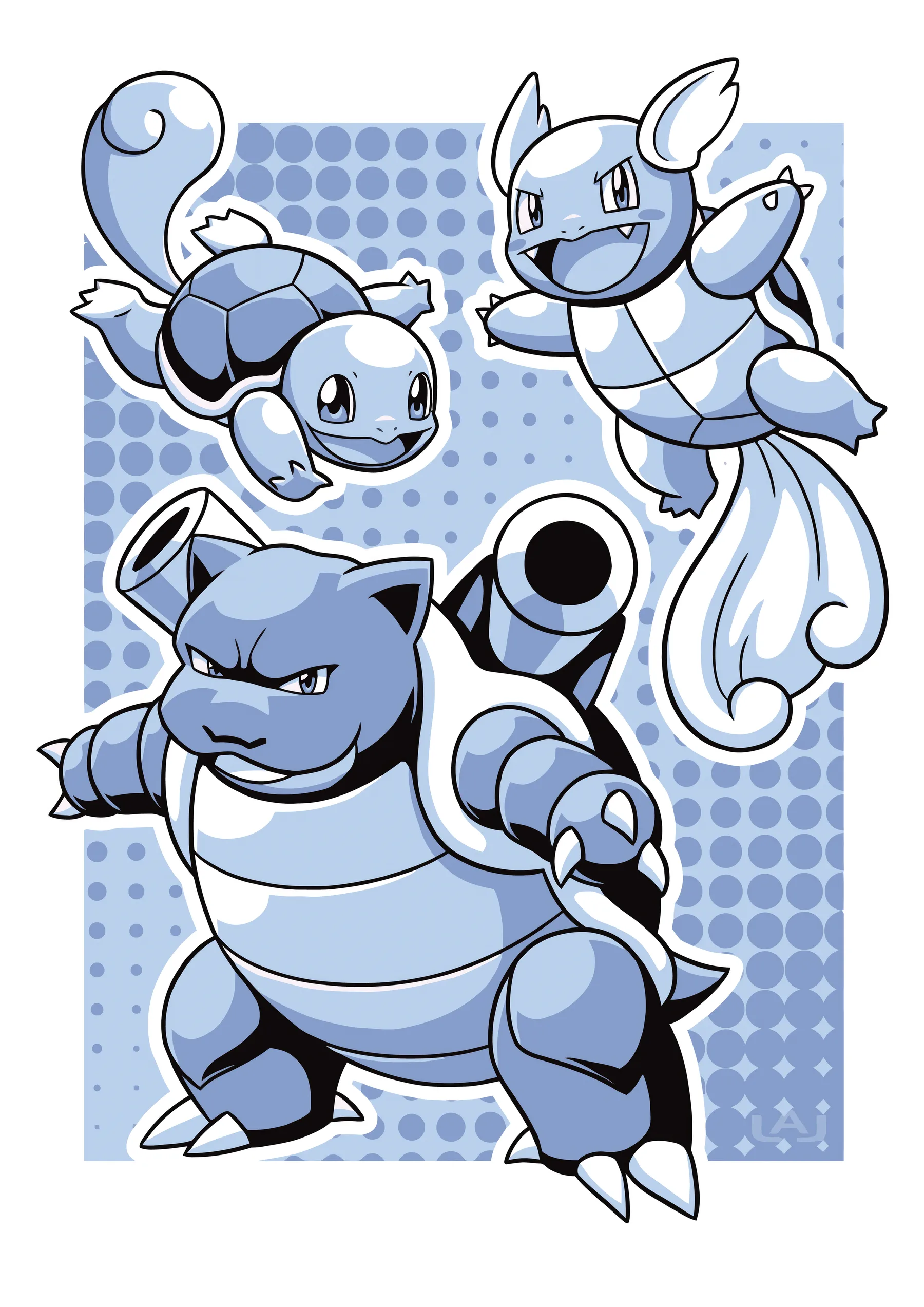Squirtle Wartortle y Blastoise Evolucion