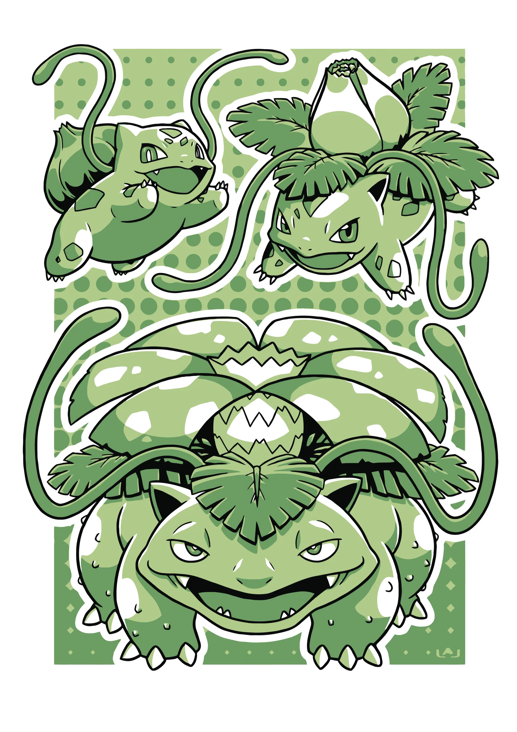 Bulbasaur Ivysaur y Venusaur Evolucion