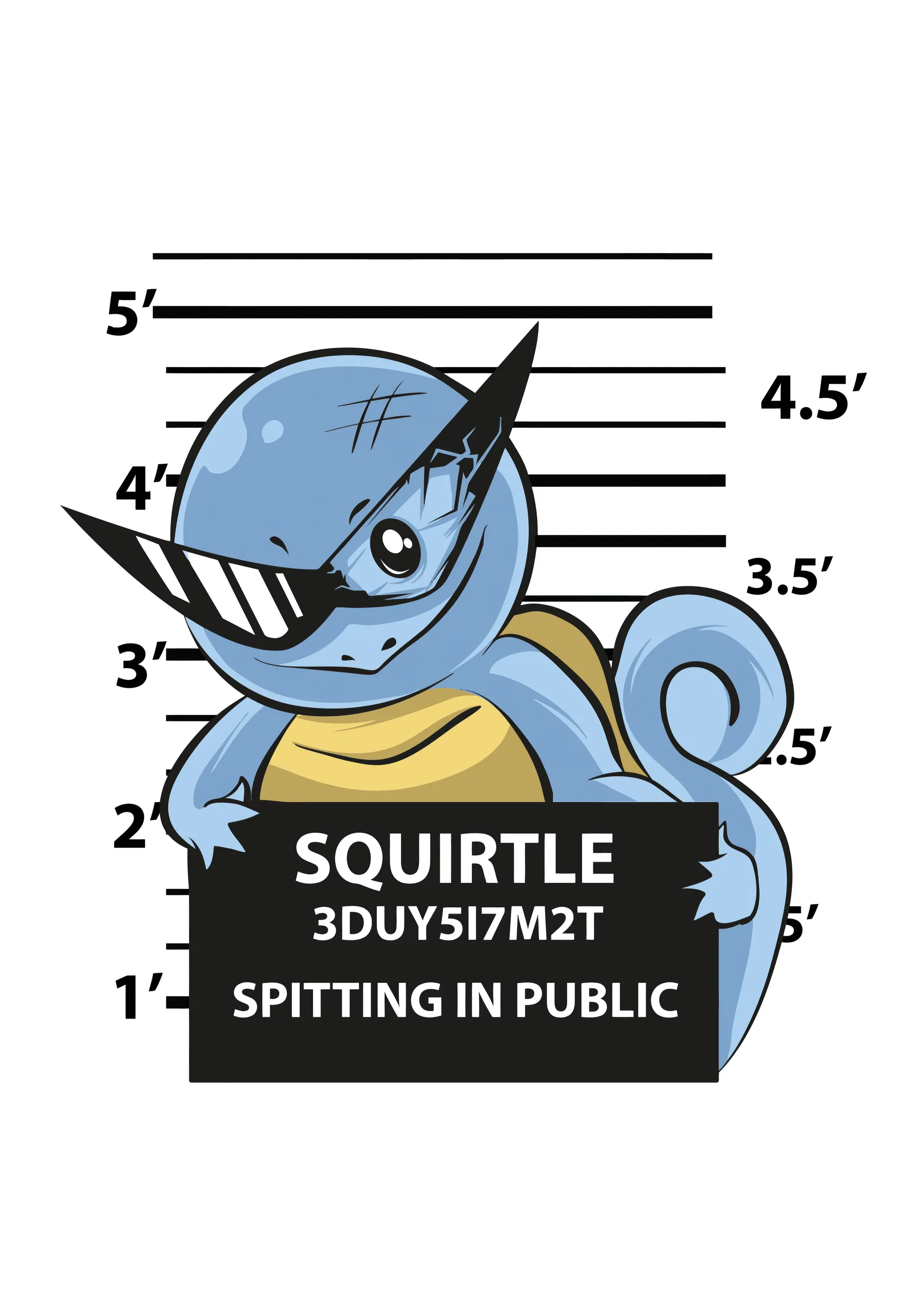 Squirtle Ficha Policial Comica