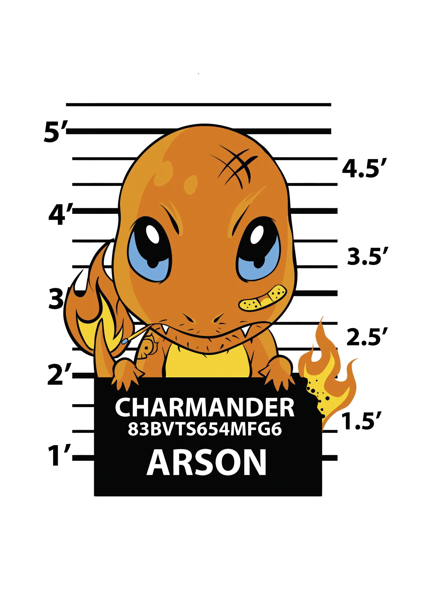 Charmander Ficha Policial Comica Arson