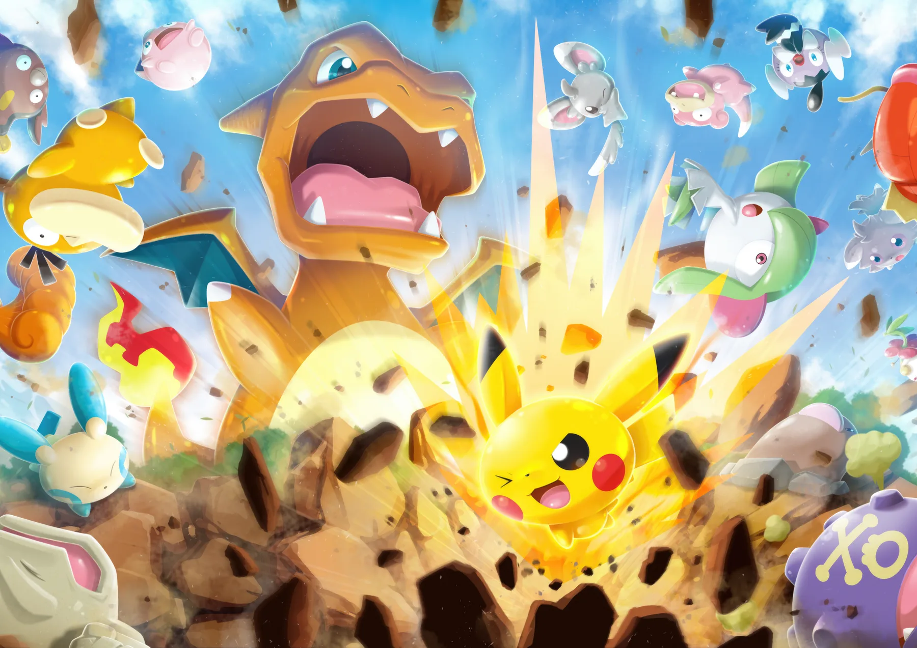 Pikachu Explosion con Pokemon de Generacion Uno