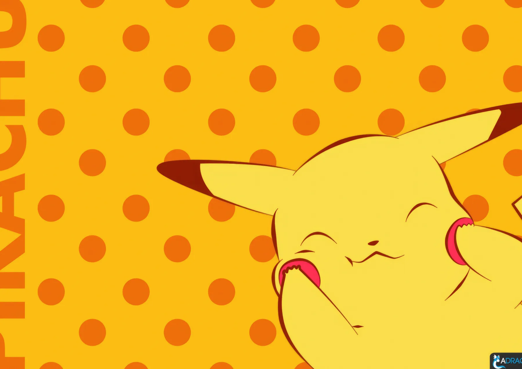 Pikachu Poster Lunares Naranja