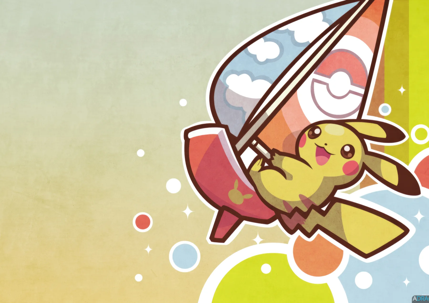Pikachu Navegando Estilo Kawaii