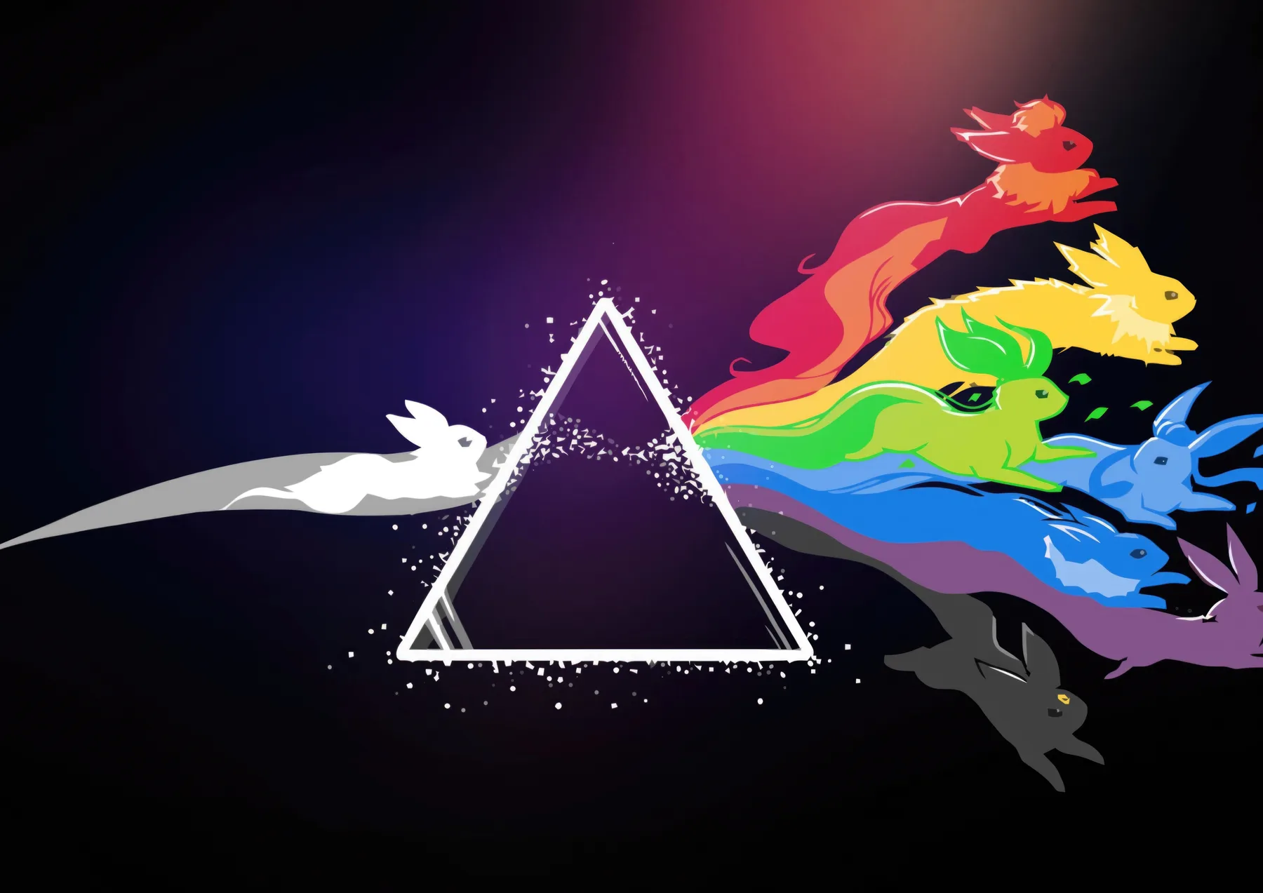 Eeveelutions Silueta Arcoiris