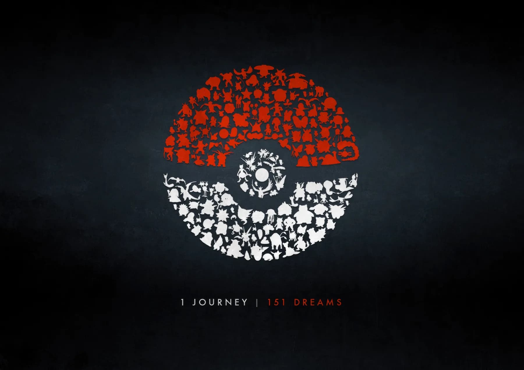 Pokeball con 151 Pokemon Silueta