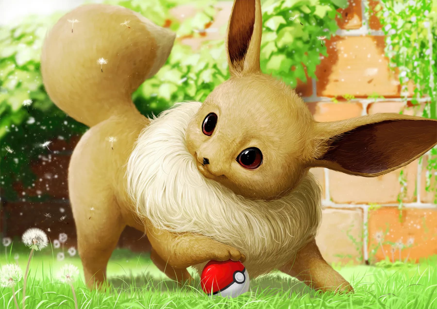 Eevee Realista con Pokeball