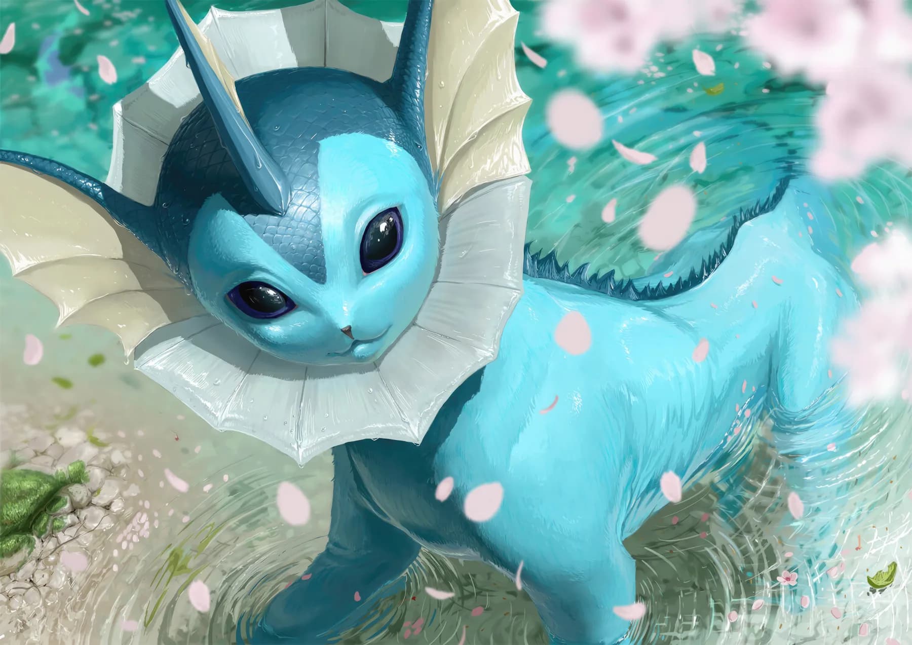 Vaporeon Realista entre Sakura