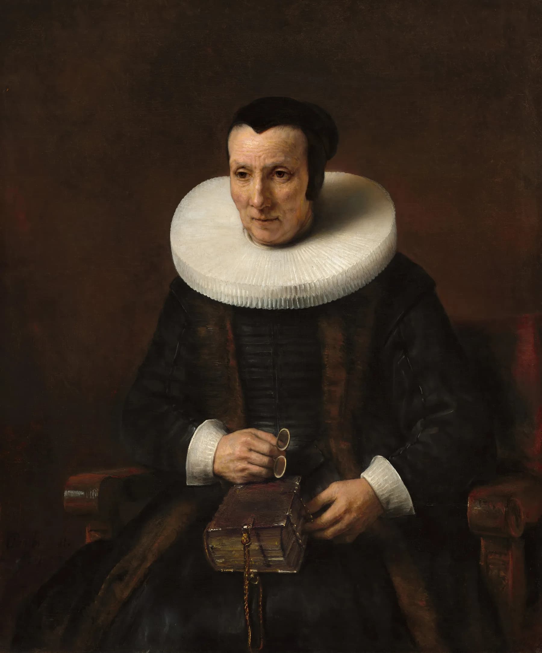 Retrato de Dama con Cuello de Gola - Rembrandt