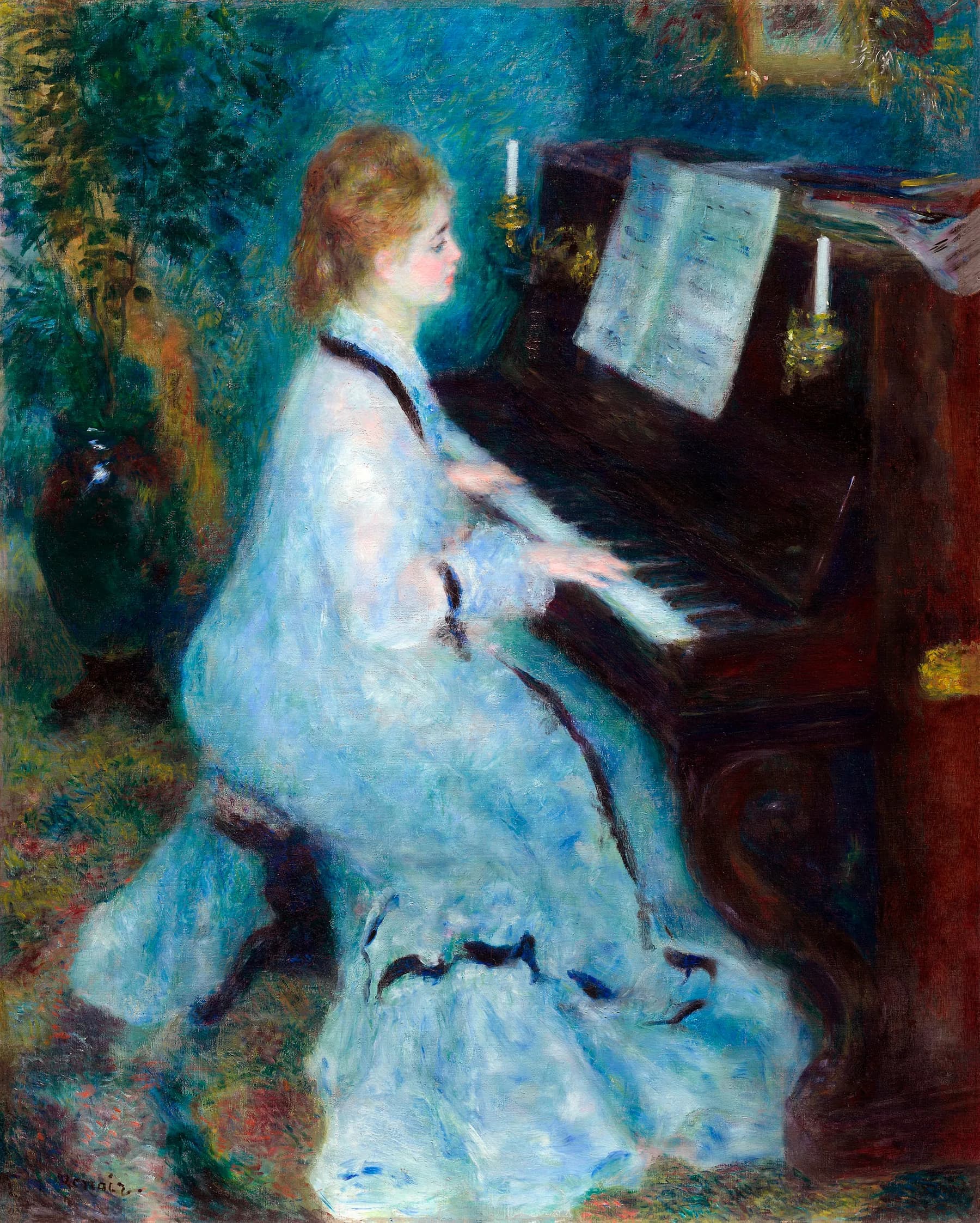 Mujer Tocando el Piano - Renoir