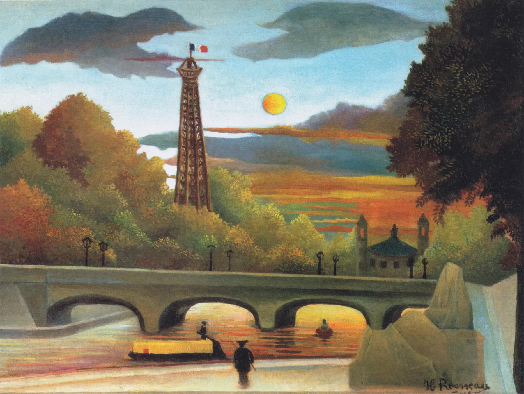 La Torre Eiffel al Atardecer - Henri Rousseau