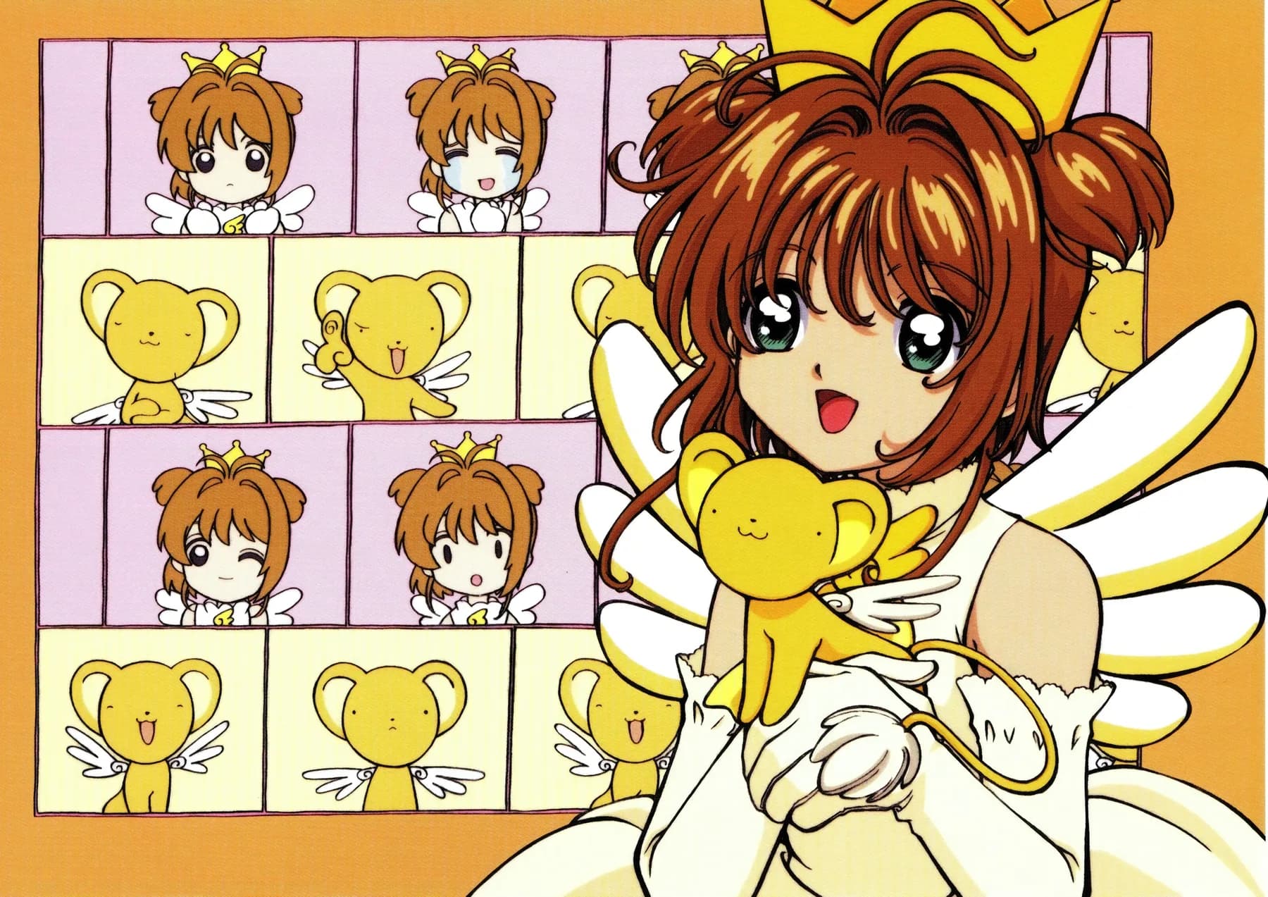 Sakura Kinomoto Princesa con Kero Expresiones