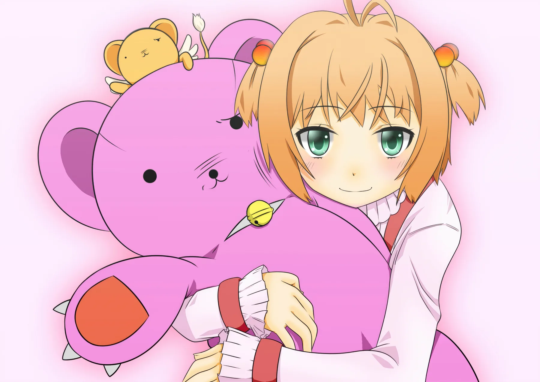 Sakura Kinomoto Abrazando Peluche Rosa de Kero