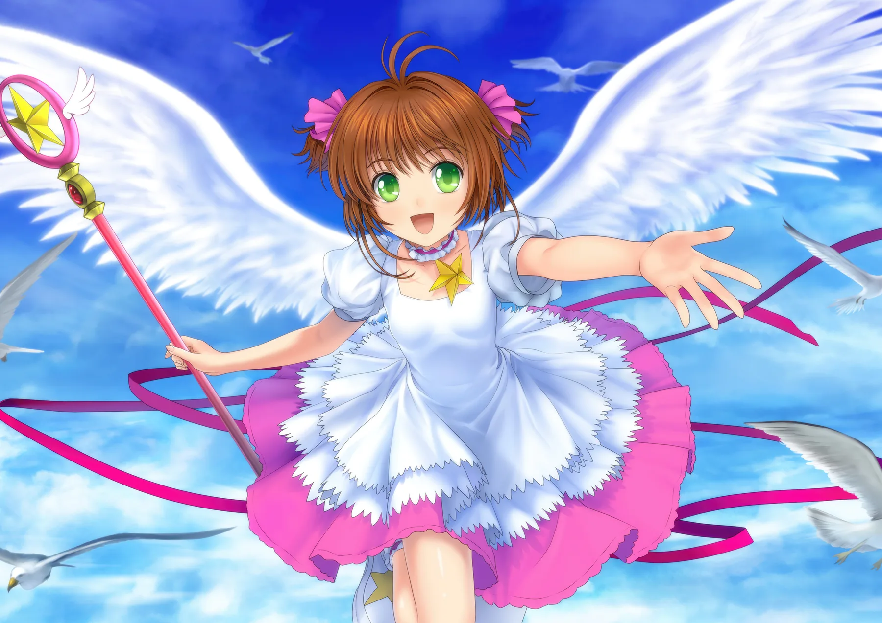 Sakura Kinomoto Alas Angelicales Vestido Rosa