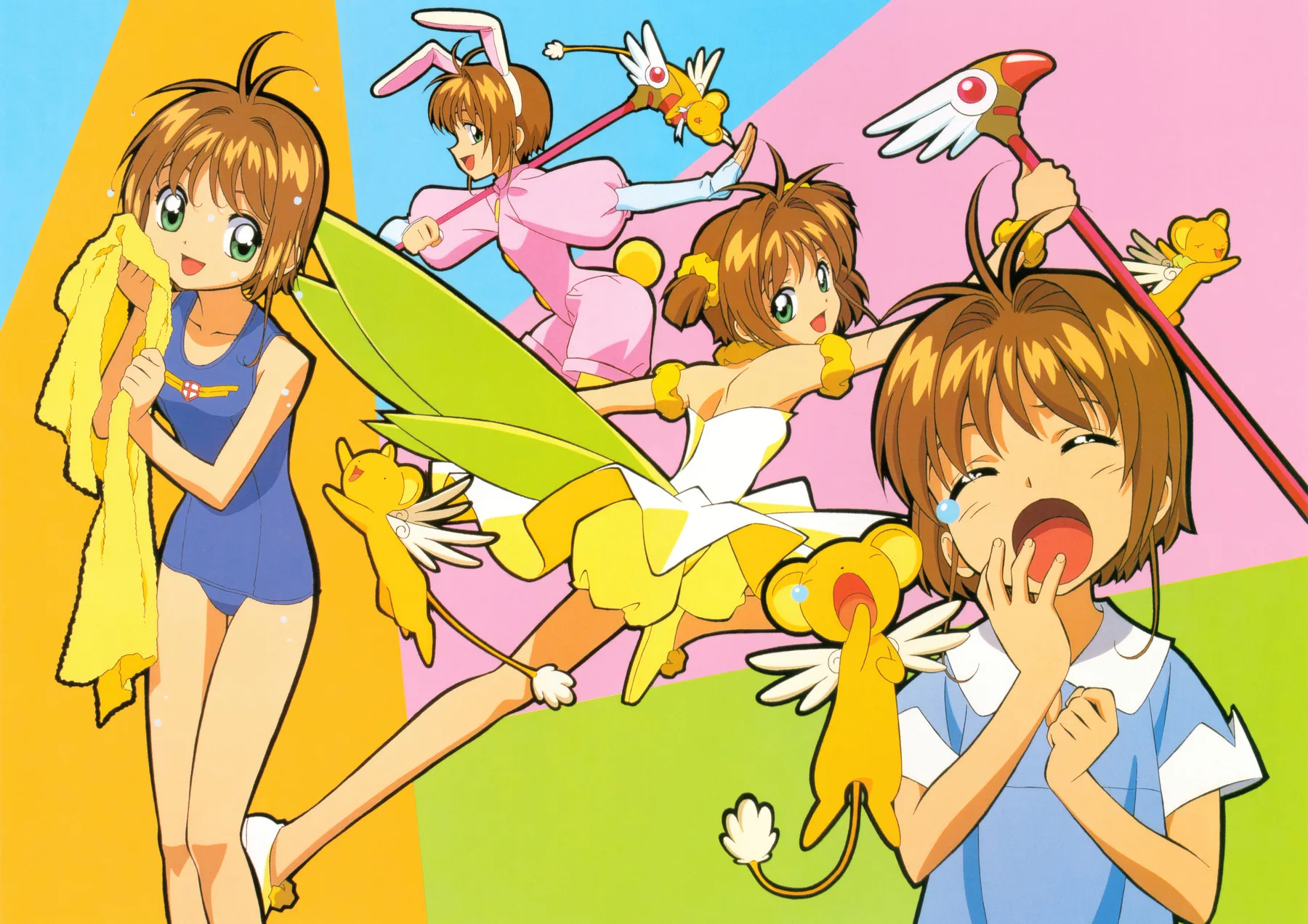 Sakura Kinomoto Multiples Trajes con Kero