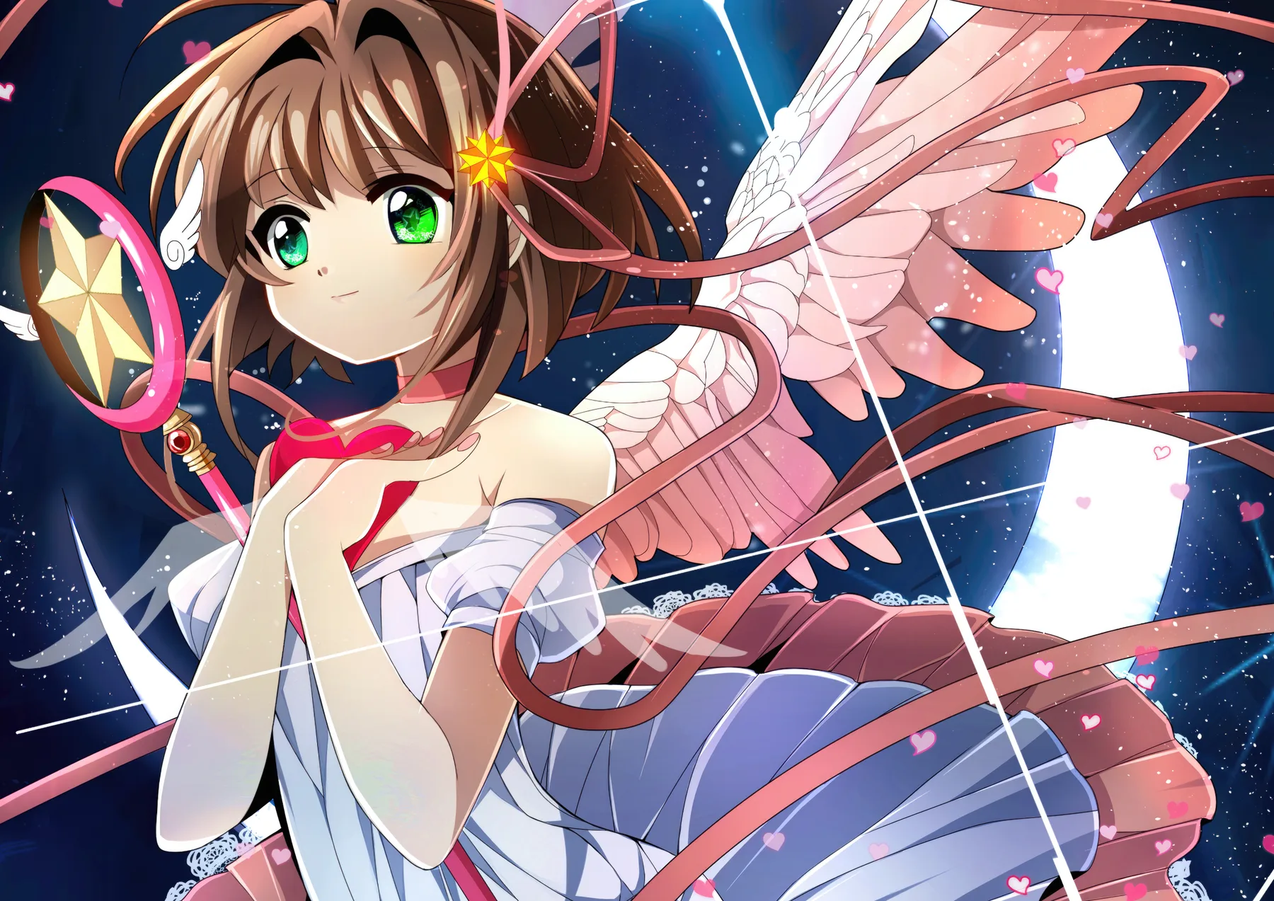 Sakura Kinomoto Alas Rosas con Corazones