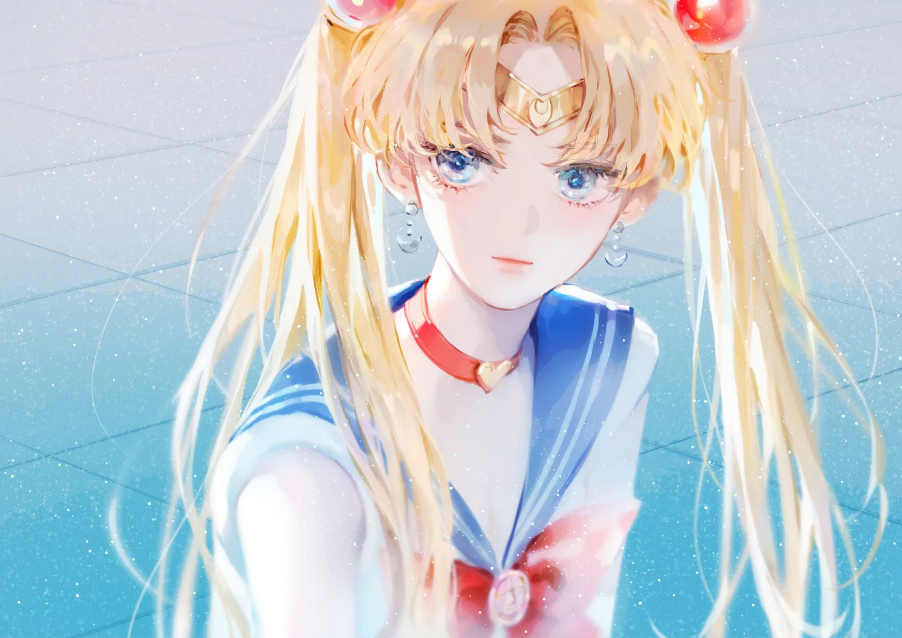 Sailor Moon Retrato Realista Serio