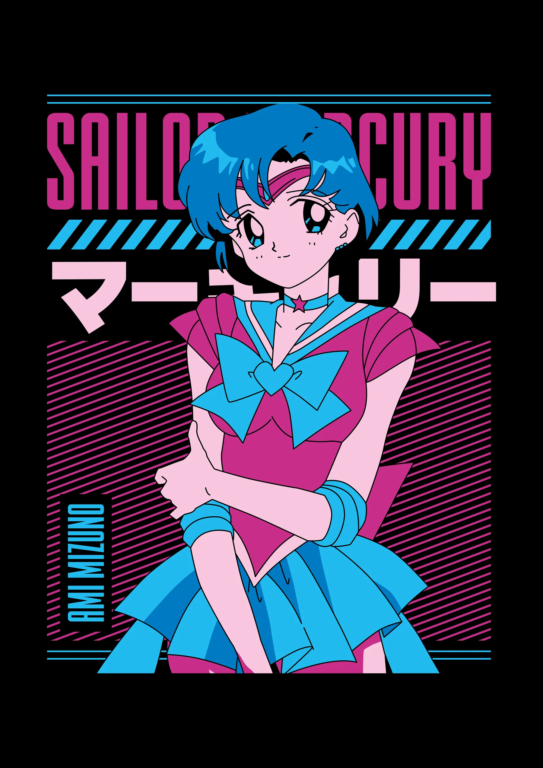Sailor Mercury Ami Mizuno Poster Retro