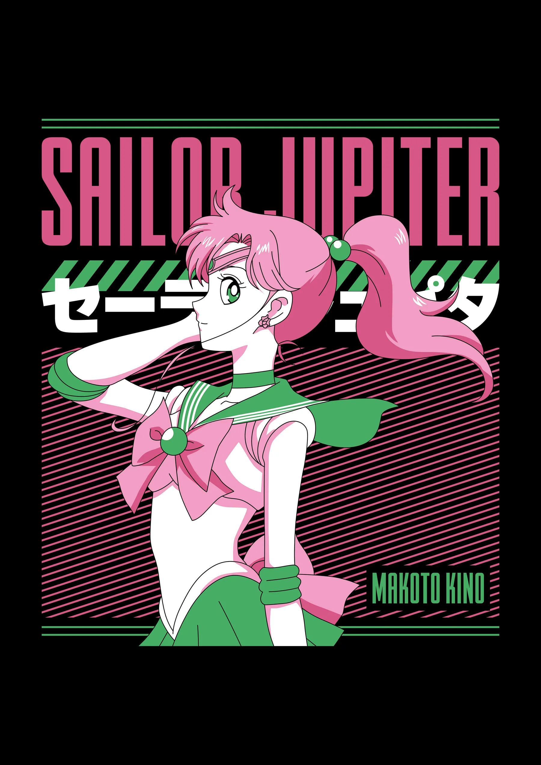 Sailor Jupiter Makoto Kino Poster Retro