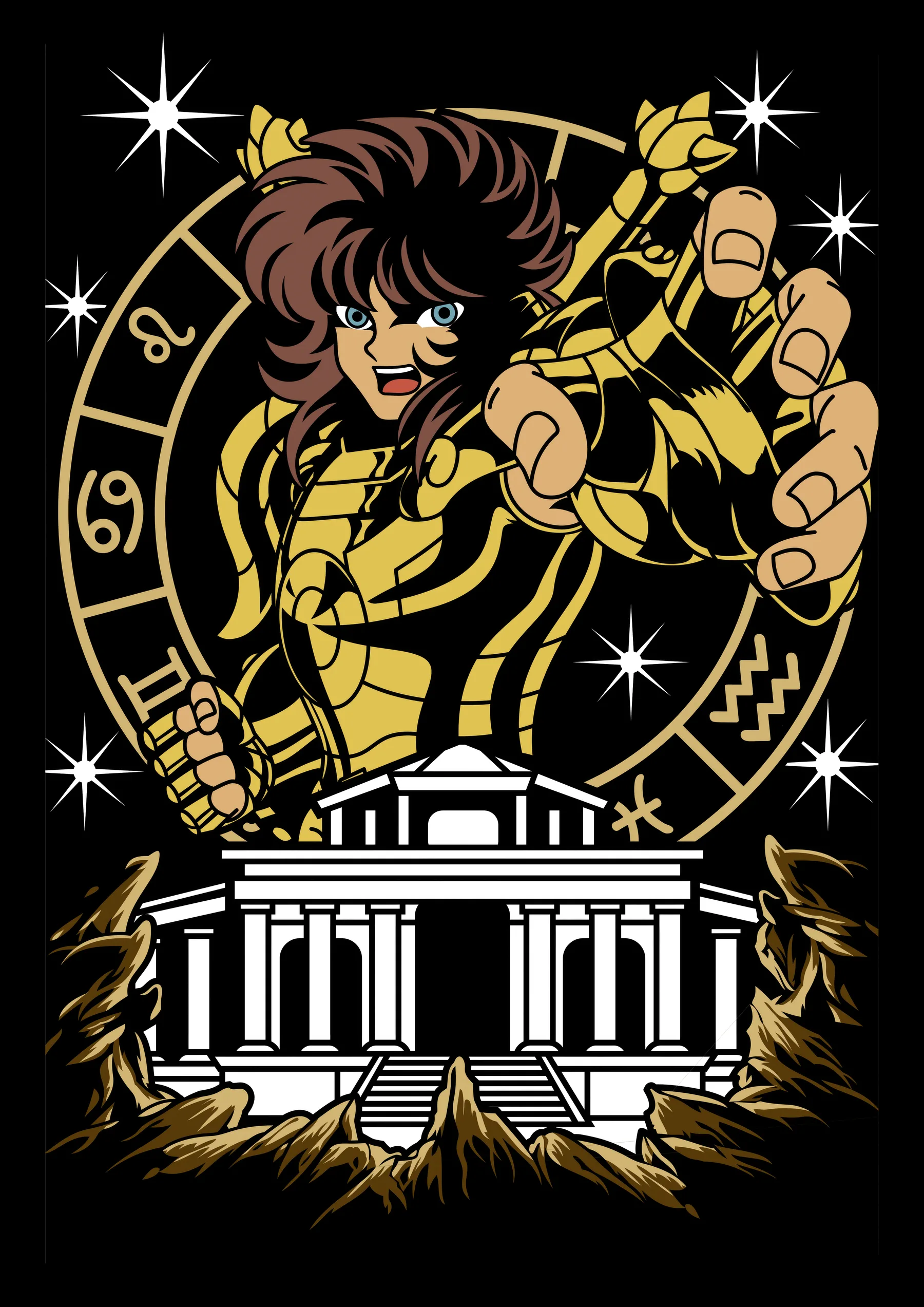 Caballero Dorado Leo Templo Zodiacal