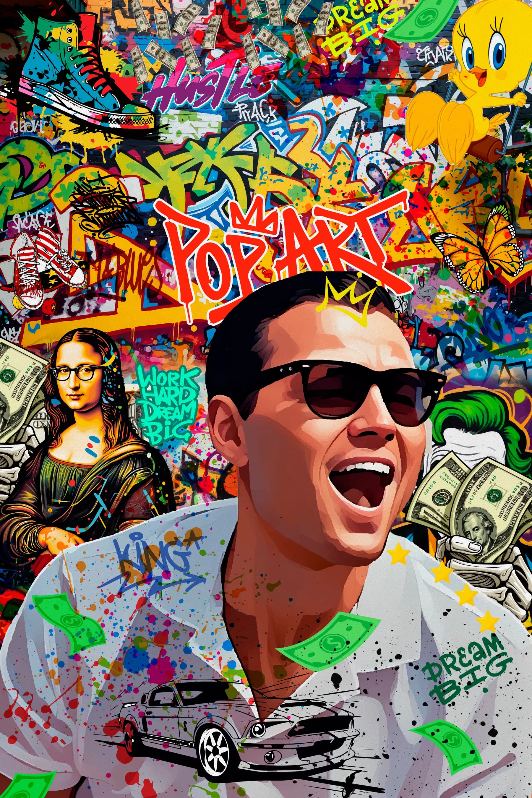 Hombre Riendo Estilo Wolf of Wall Street