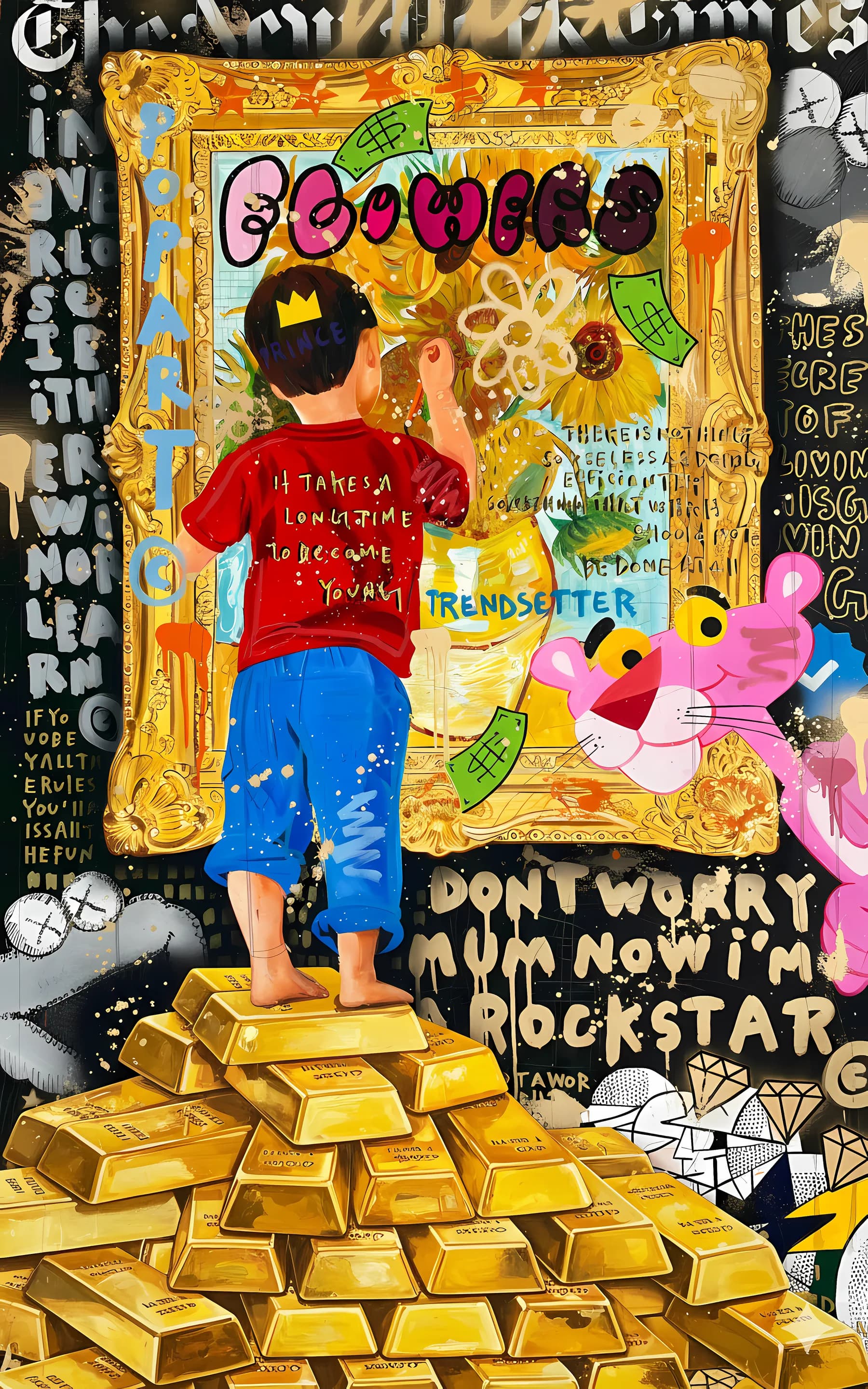 Nino Sobre Lingotes de Oro Rockstar