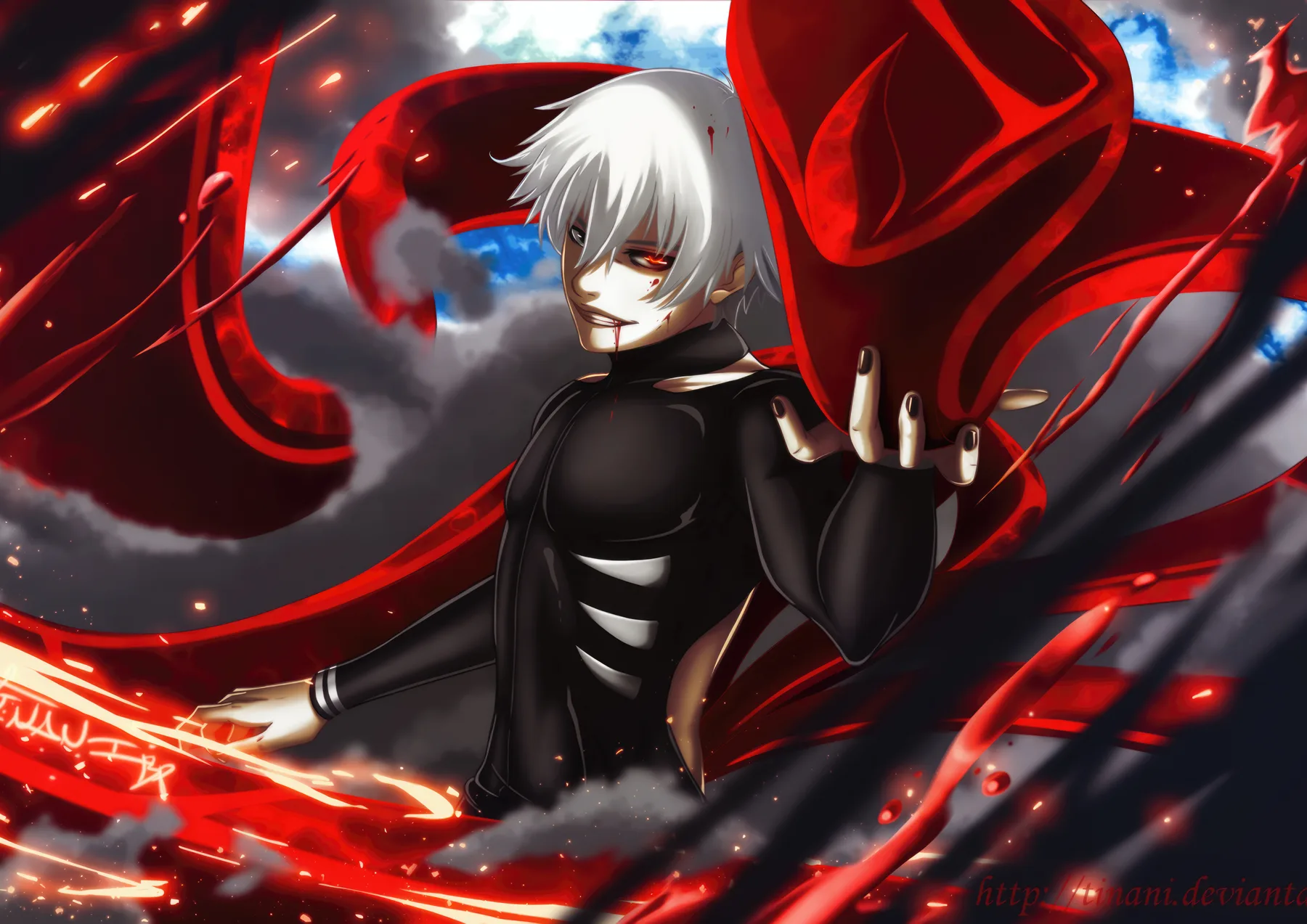 Ken Kaneki con Alas de Sangre