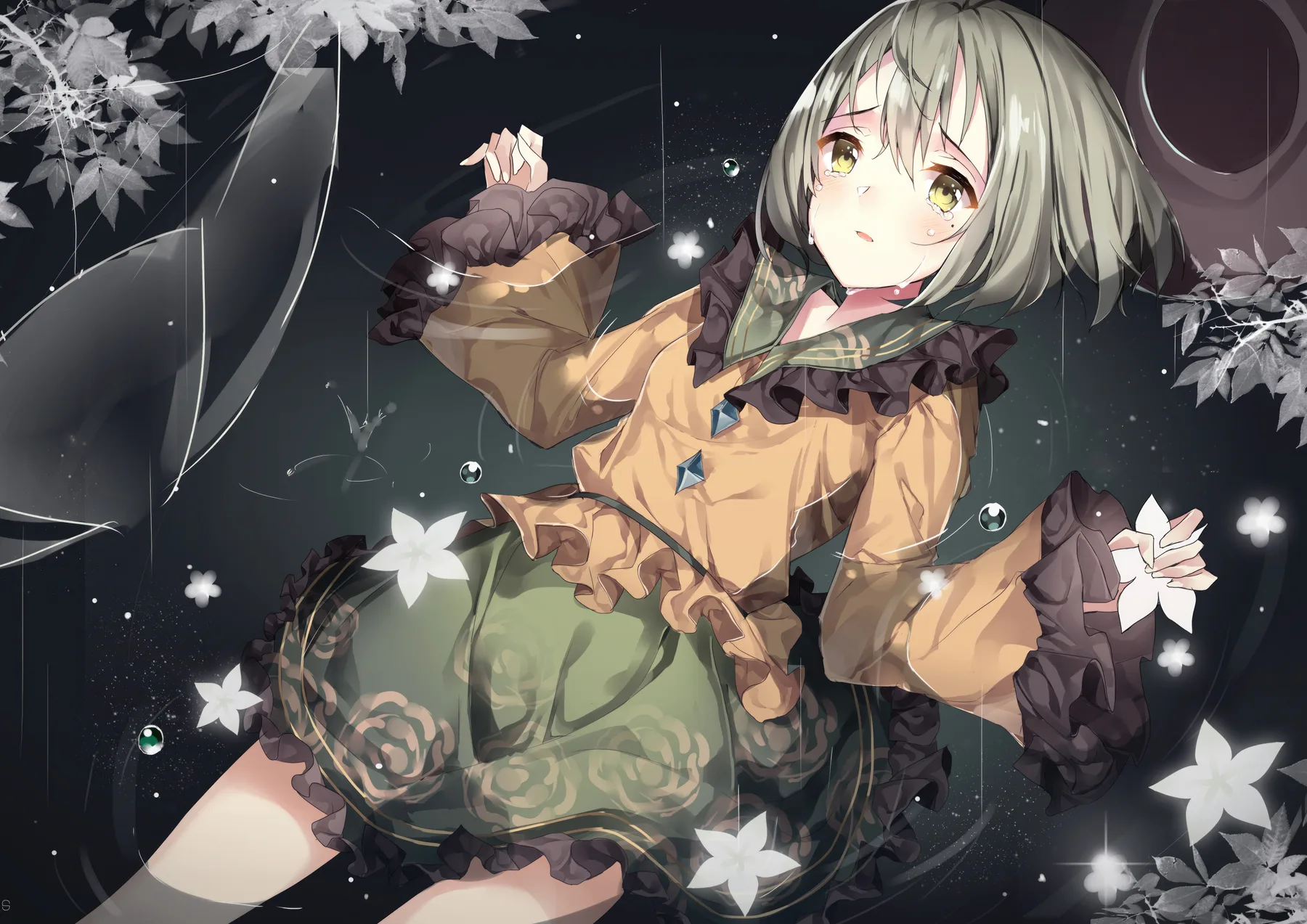 Touhou Retrato Triste con Flores