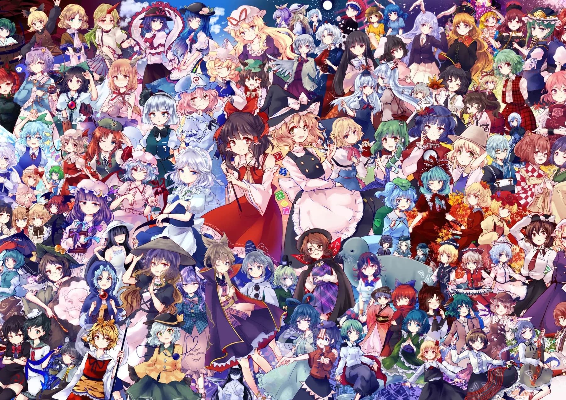 Touhou Elenco Completo Collage Gigante