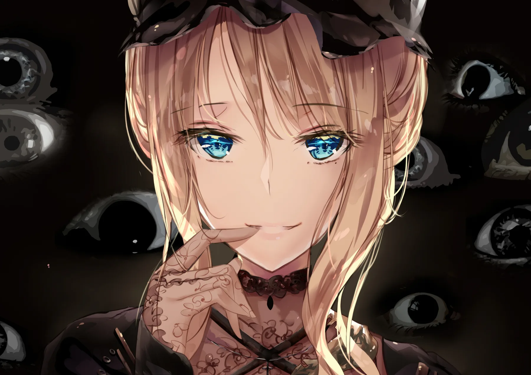 Touhou Retrato con Ojos de Fondo