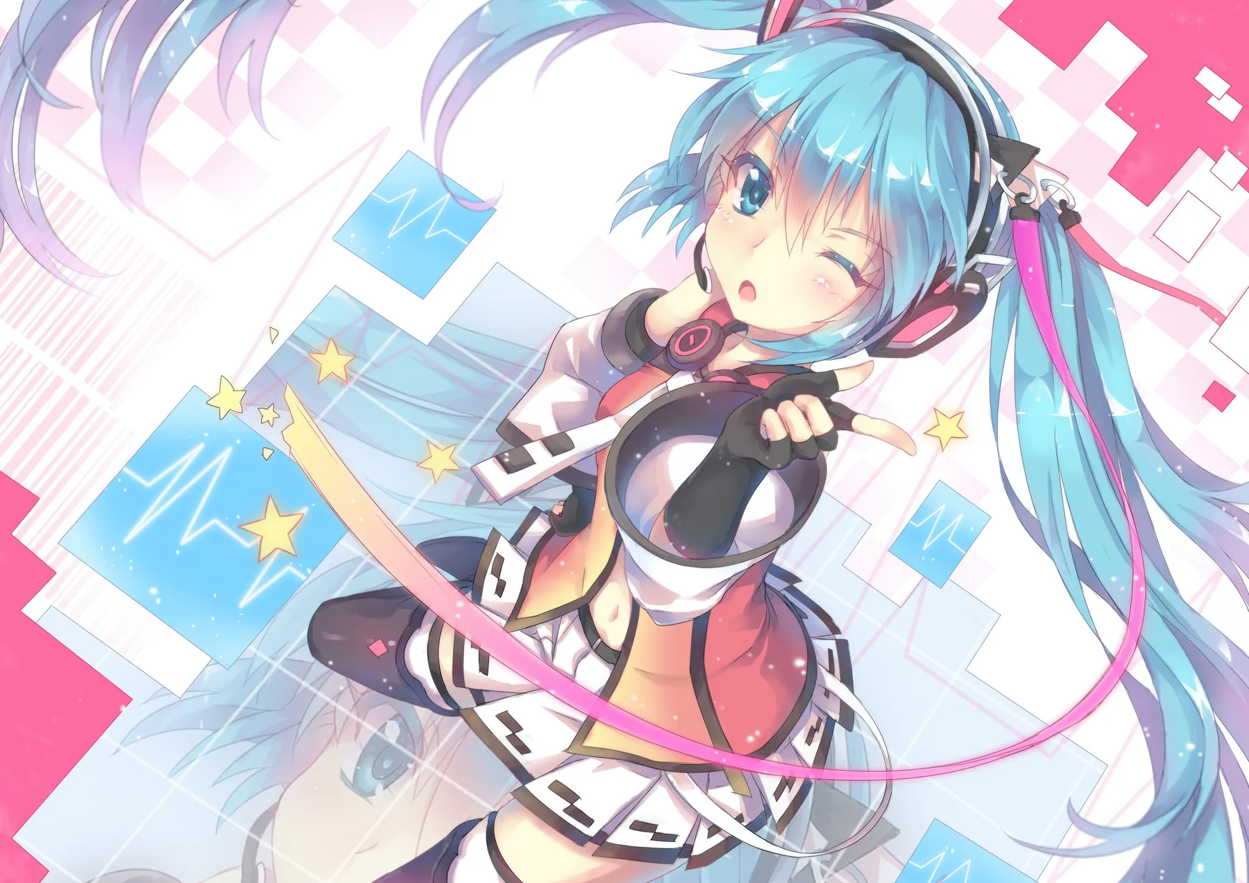 Hatsune Miku Estilo Digital Guiño