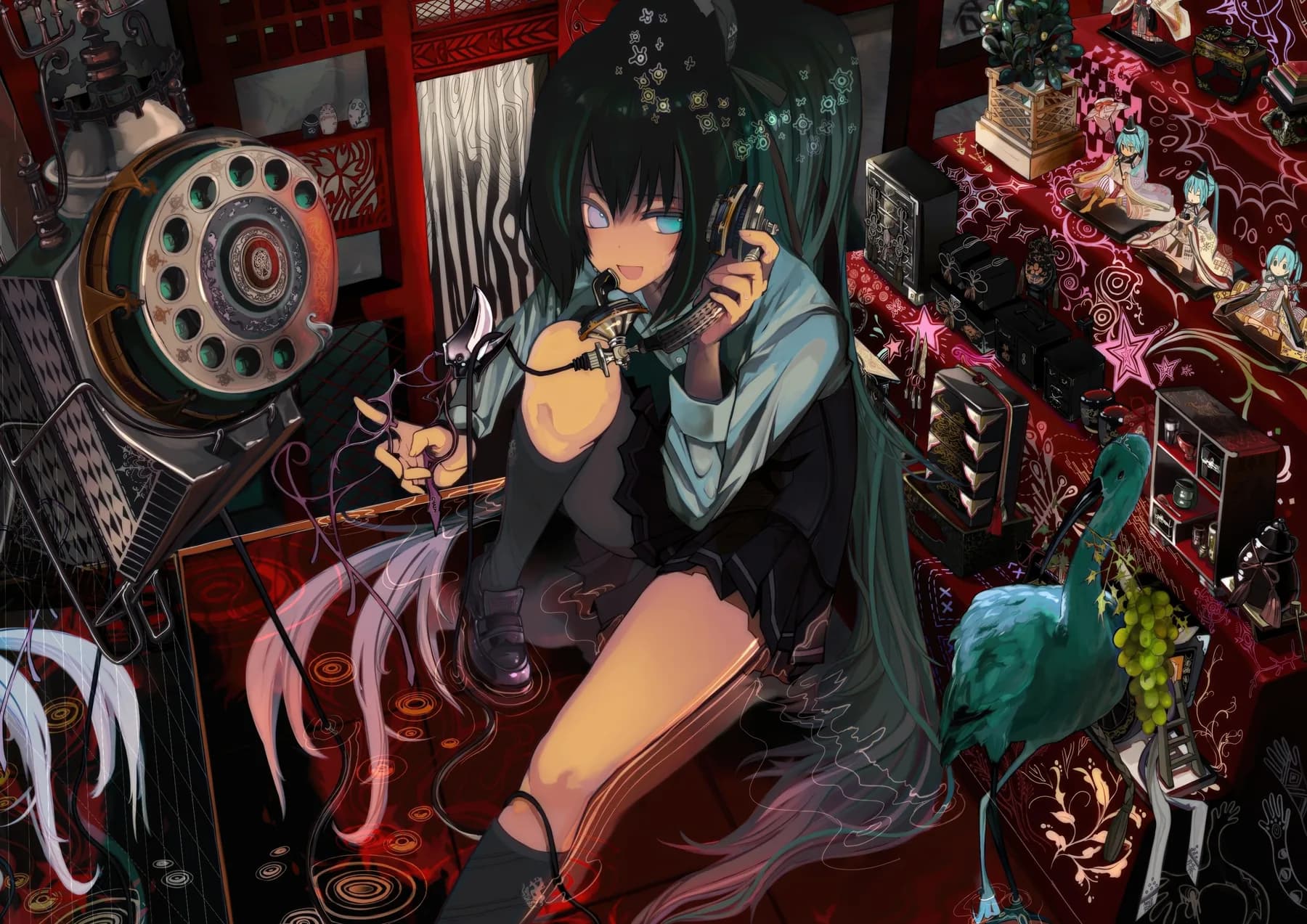 Vocaloid Estilo Vintage Cuarto Rojo