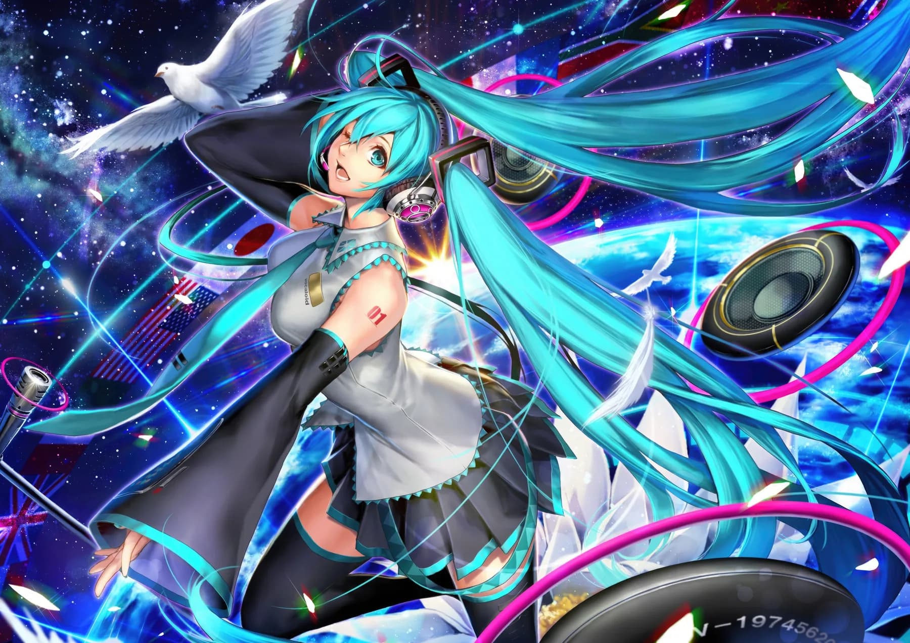 Hatsune Miku Galaxia y Micrófono