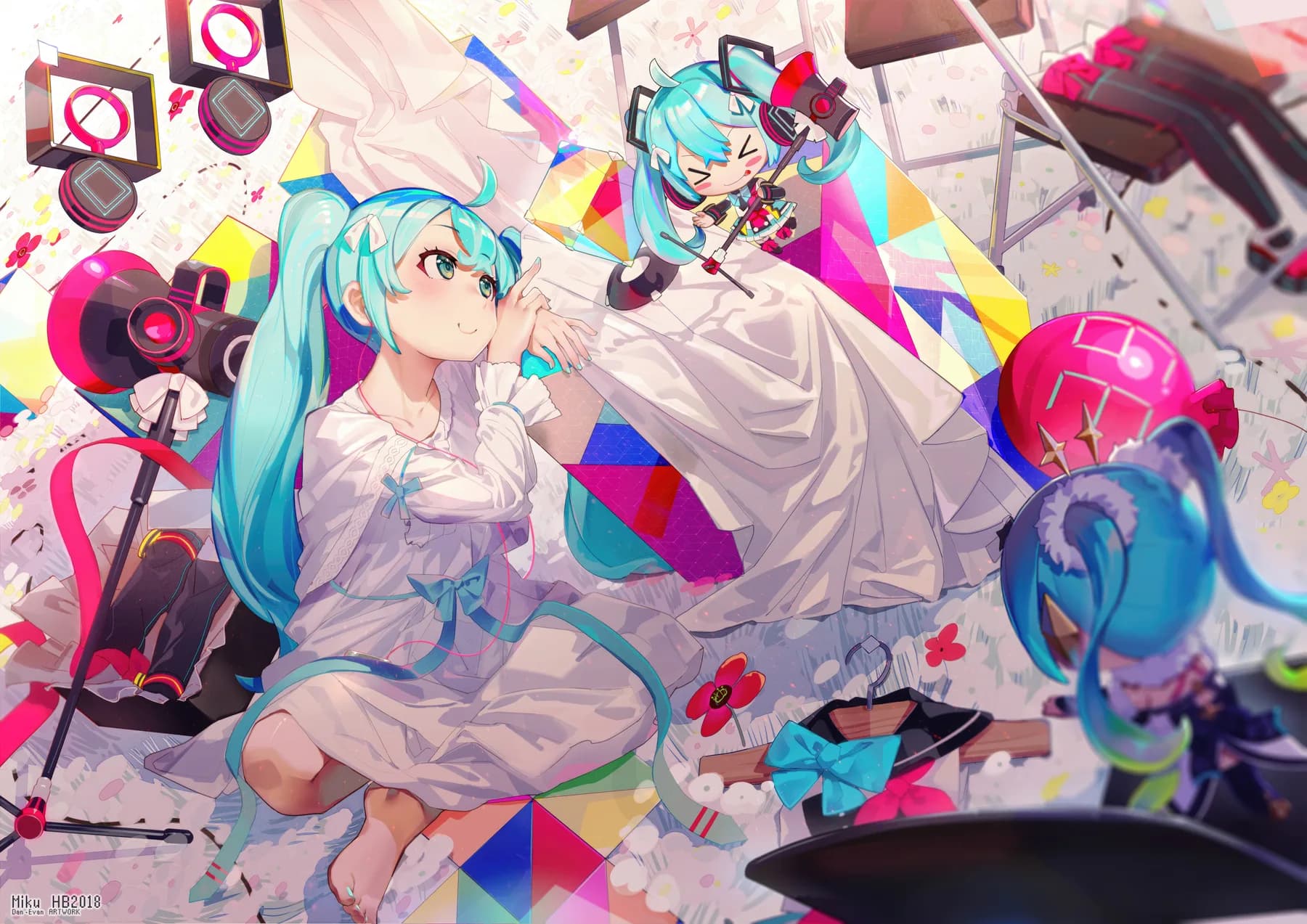 Hatsune Miku Pijama y Mini Miku