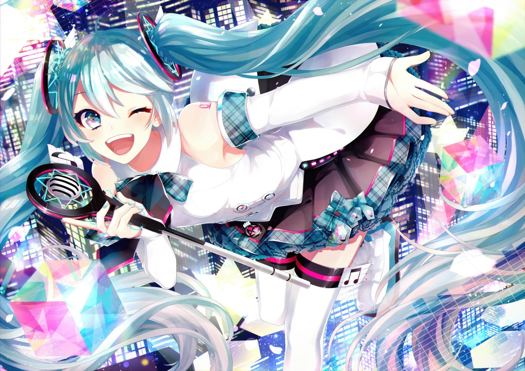 Hatsune Miku Orejas de Conejo Ciudad Digital