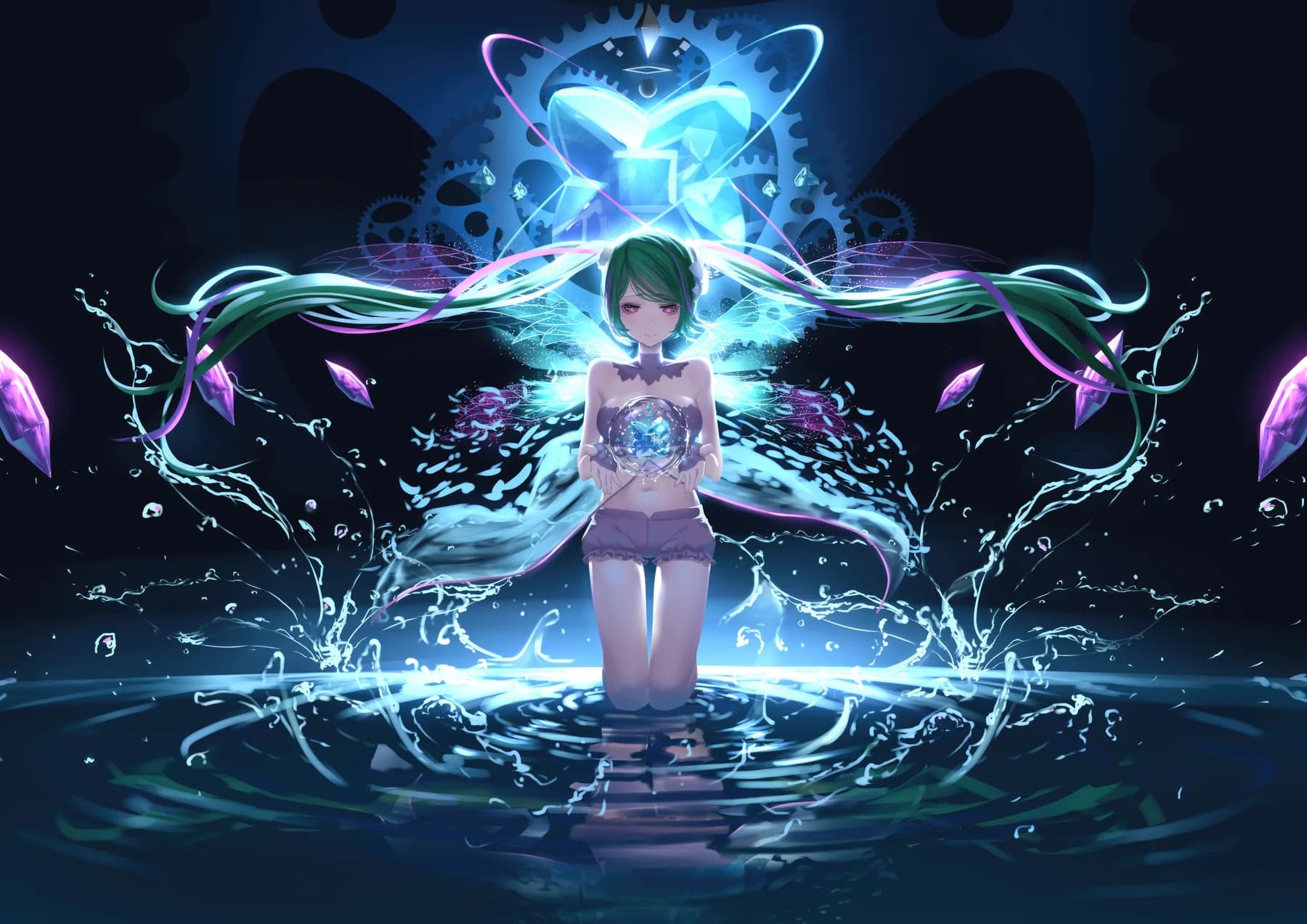 Hada Vocaloid Esfera de Cristal y Agua