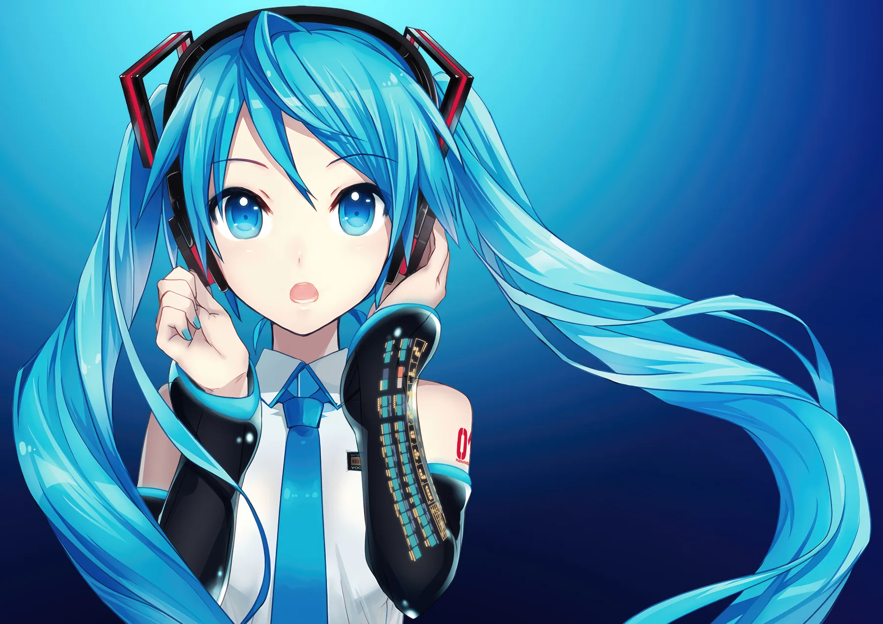 Hatsune Miku Audífonos Retrato Azul