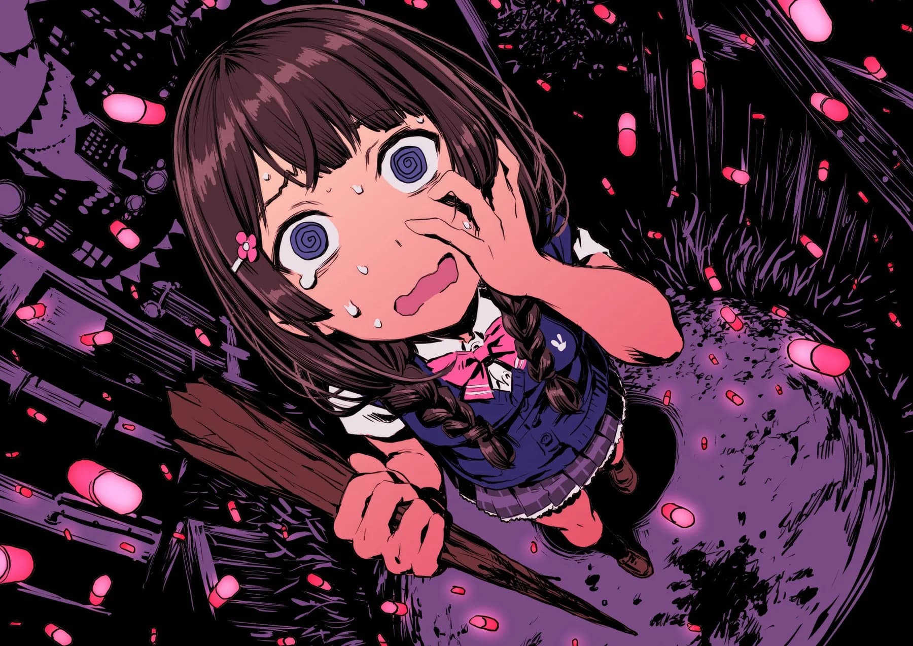Vtuber con ojos en espiral estilo menhera