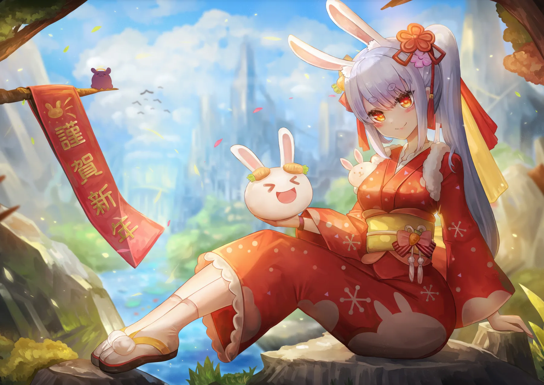 Vtuber Conejo Kimono Ano Nuevo
