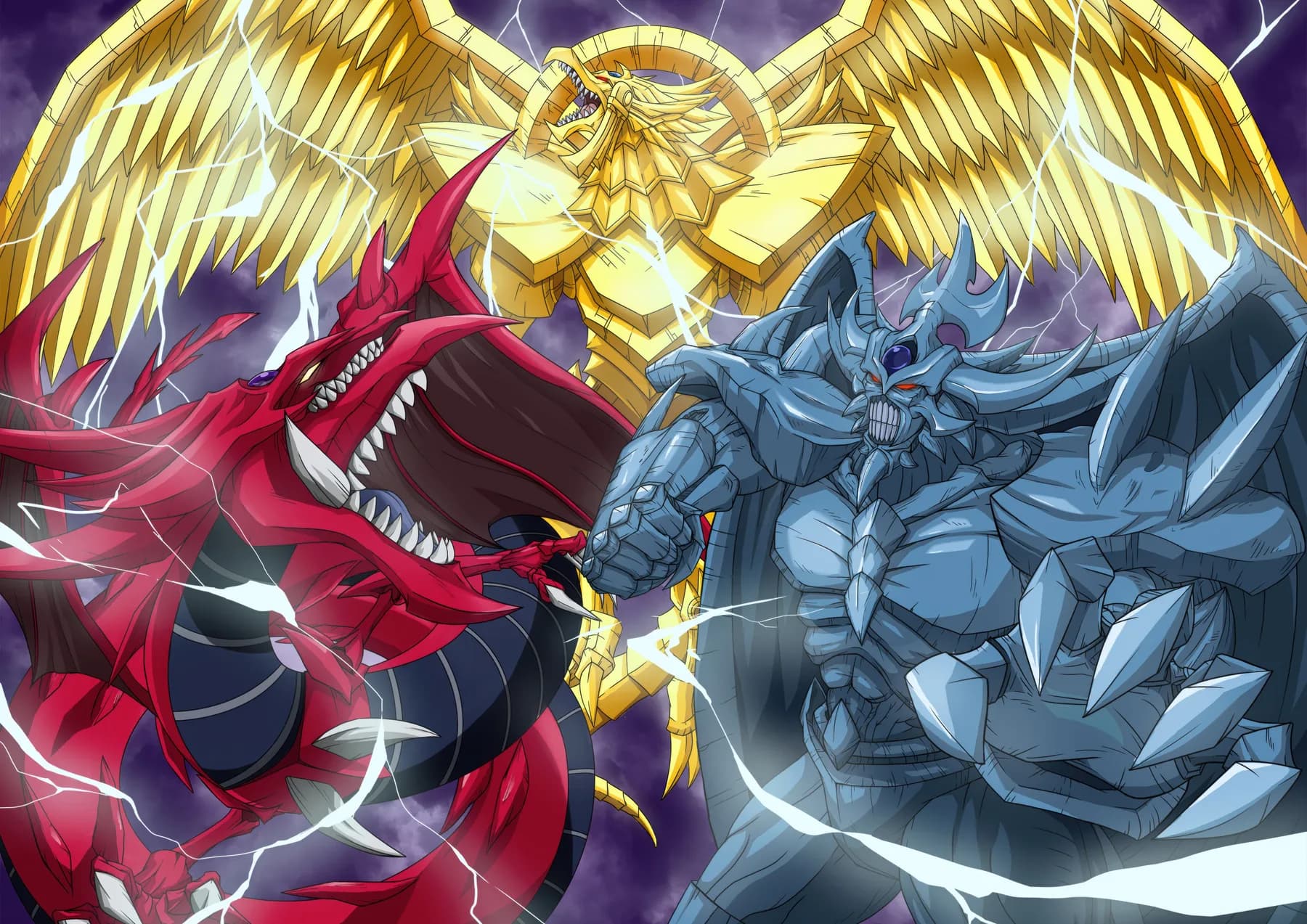 Los tres dioses egipcios de Yu-Gi-Oh