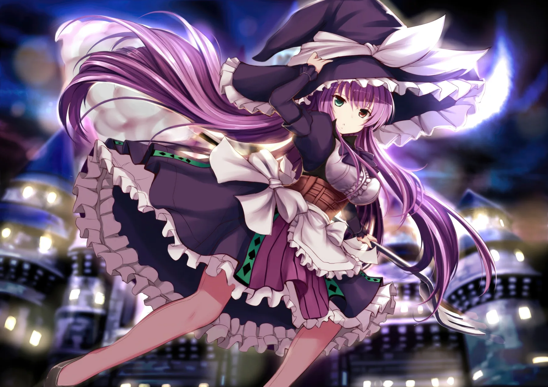 Patchouli Knowledge bruja de cabello morado